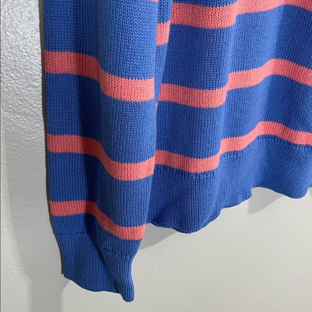 NWOT Christopher & Banks Blue and Peach Stripe Sweater - Picture 3 of 5
